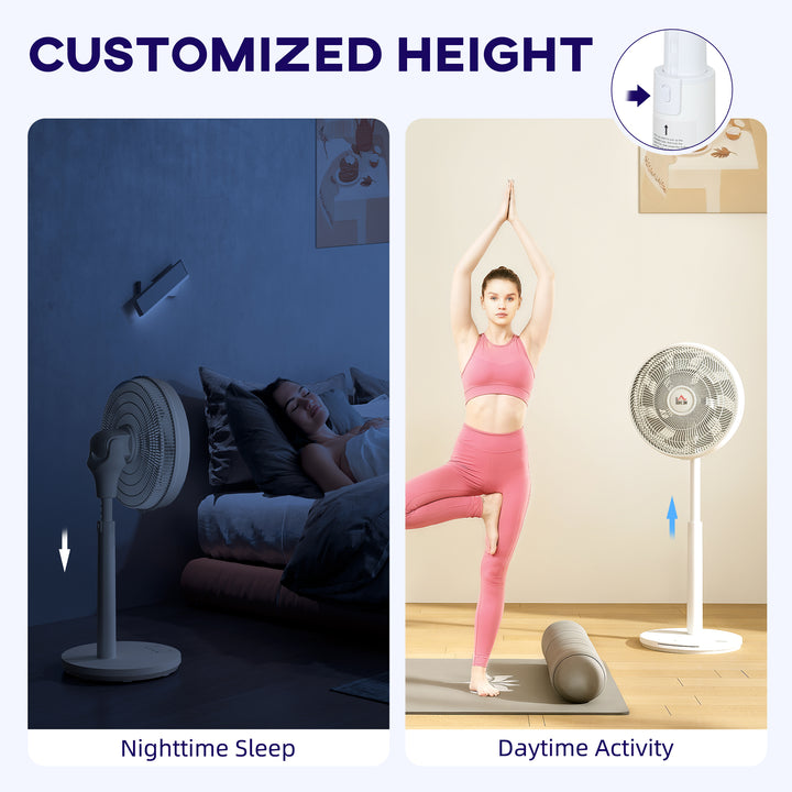 Pedestal Fan with Oscillating, Tilt, Adjustable Height, White