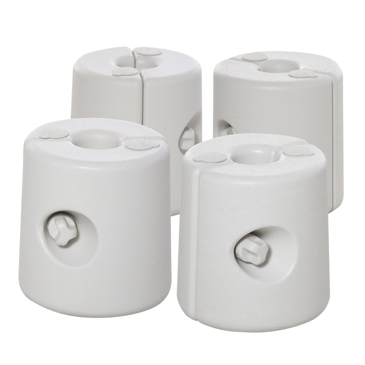 4 Pack 36 kg Gazebo Weights, Canopy Tent Weights with Rapid Clip, Gazebo Leg Weights Fill with Sand or Water, White