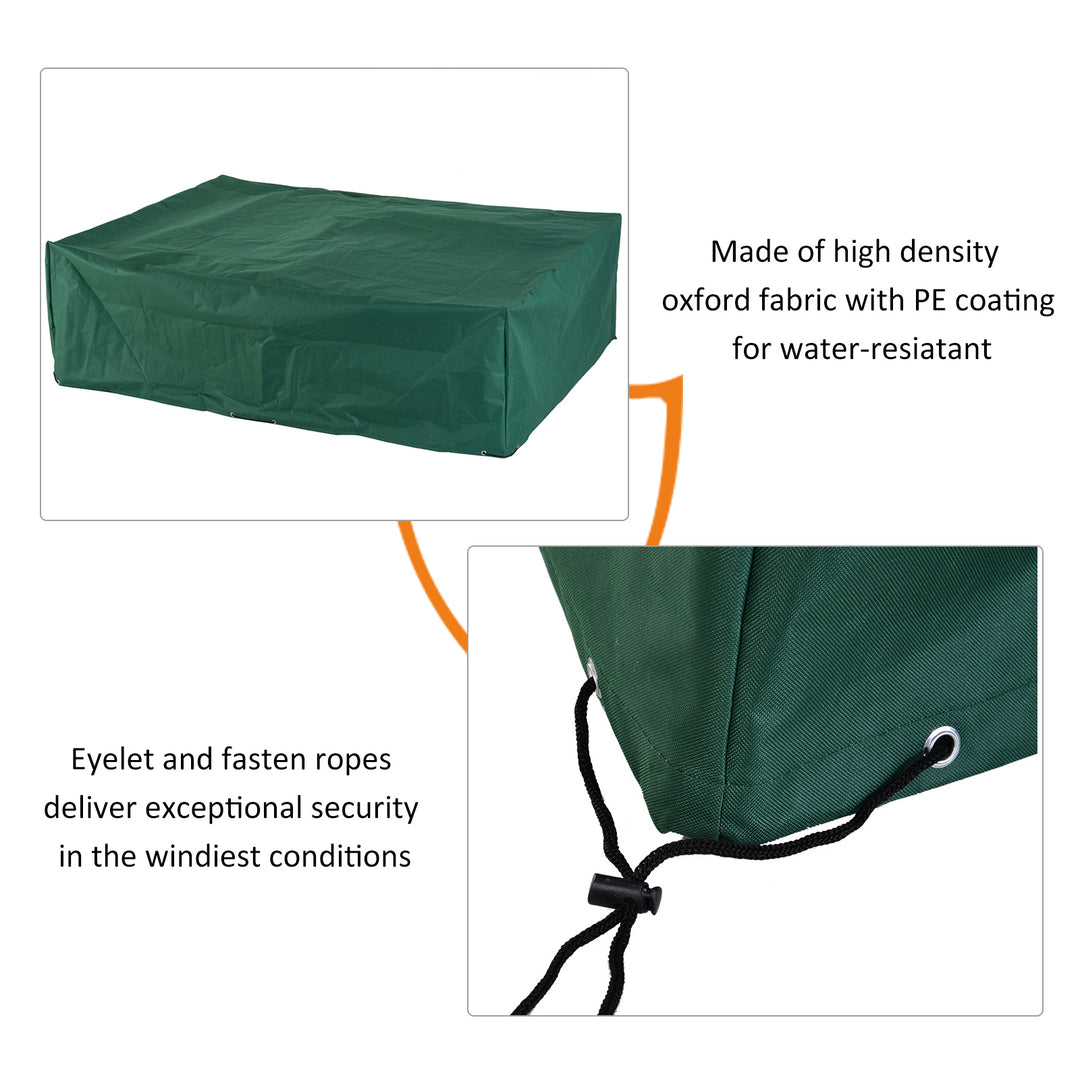 MCL Garden Furniture Cover, Oxford Fabric Outdoor Rectangular Rattan Furniture Cover with PE Coating, Waterproof, Windproof, Anti-UV, 222 x 155 x 67cm, Green