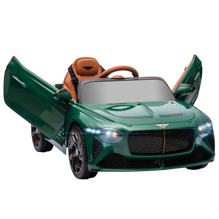 HOMCOM Bentley Bacalar Licensed 12V Kids Electric Ride on Car w/ Remote Control, Powered Electric Car w/ Portable Battery, for Kids Aged 3-5, Green