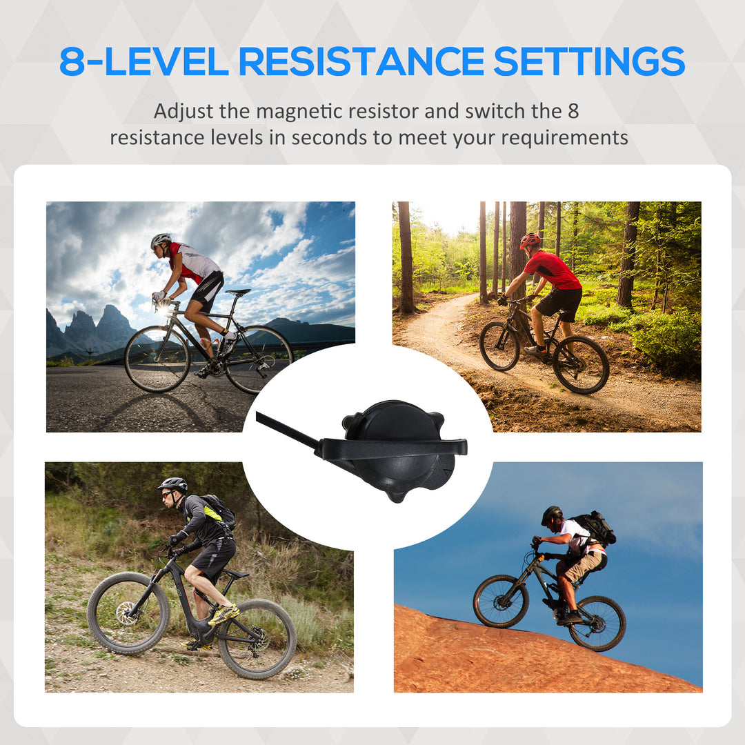 Indoor Bike Trainer, Foldable Turbo Trainer Bike Stand with 8 Level Magnetic Resistance, for 650C, 700C or 26"-29" Wheels