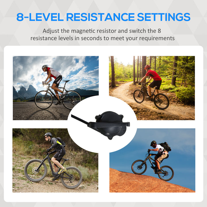 Indoor Bike Trainer, Foldable Turbo Trainer Bike Stand with 8 Level Magnetic Resistance, for 650C, 700C or 26"-29" Wheels