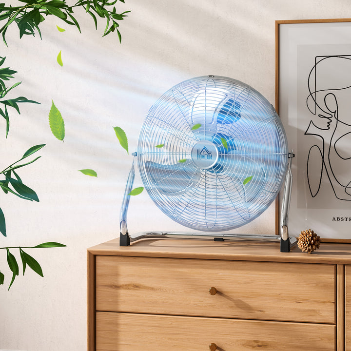 Metal Desk Fan with 3 Speeds & 120° Adjustable Tilt - Silver
