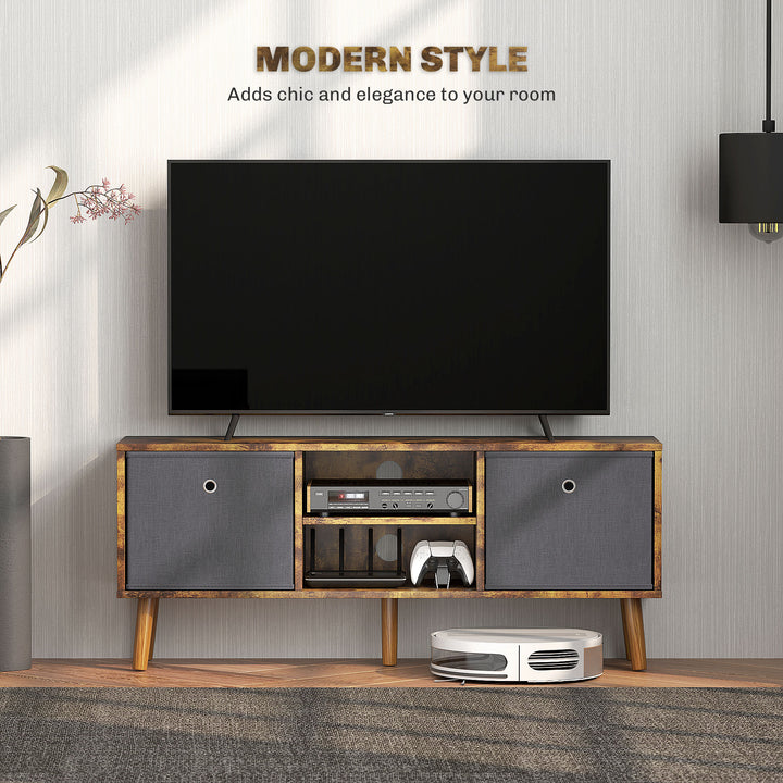 TV Cabinet Stand Unit for TVs up to 50'' with Foldable Drawers, Entertainment Centre for Living Room Rustic Brown