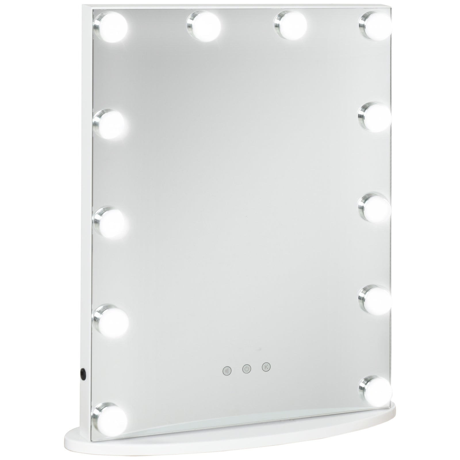 Hollywood Mirror with Lights for Makeup Dressing Table, Lighted Vanity Mirror with 12 Dimmable LED Bulbs and USB Plug in Power Supply, White