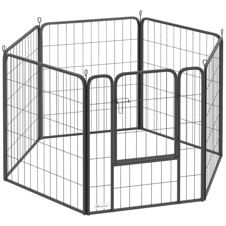 Six-Panel Dog Playpen with Door, for Medium Dogs, Indoors, Outdoors