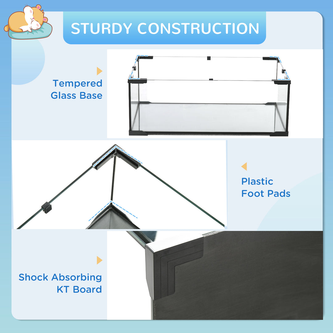 3 Tiers Hamster Cage, Gerbil Cage with Deep Glass Bottom, Non-Slip Ramps, Platforms, Hut, Exercise Wheels, Water Bottle, Dish, for Syrian Hamster, Dwarf Hamster, 78.5 x 48.5 x 54.5cm