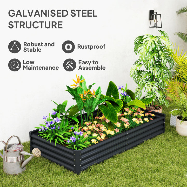 180 x 90cm Galvanised Steel Open Planter - 84H-211V00CG