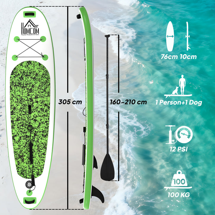 MCL Inflatable Stand Up Paddle Board, 10' x 30" x 4", Non-Slip SUP, with ISUP Accessories, Hand Pump, 3 Fins, Adj Paddle for Youth Adult Beginners/Experts