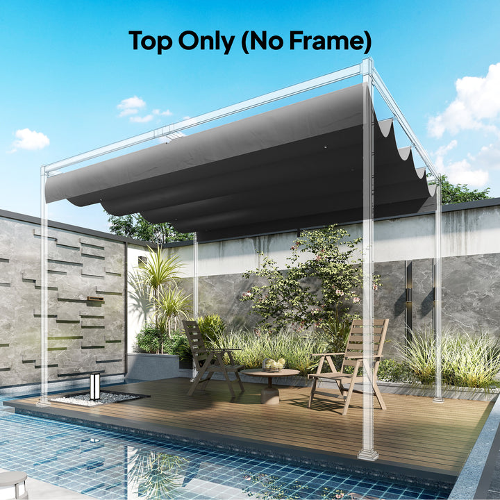 Retractable Pergola Canopy Only, 3.92 x 3.5 m, UV30+ Replacement Canopy Cover for 4 x 3 m Pergola