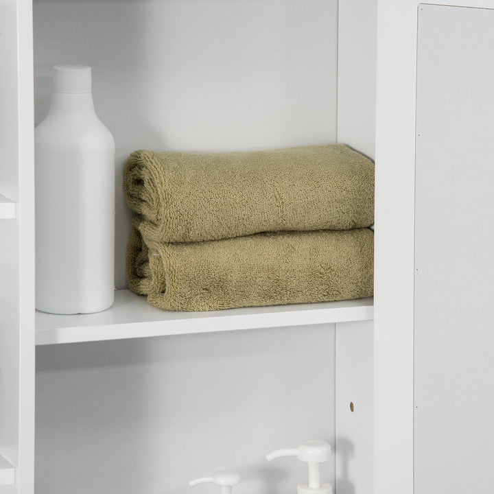 MCL Wall Mounted Bathroom Cabinet with Mirror Single Door Storage Organizer 2-tier Inner Shelves White