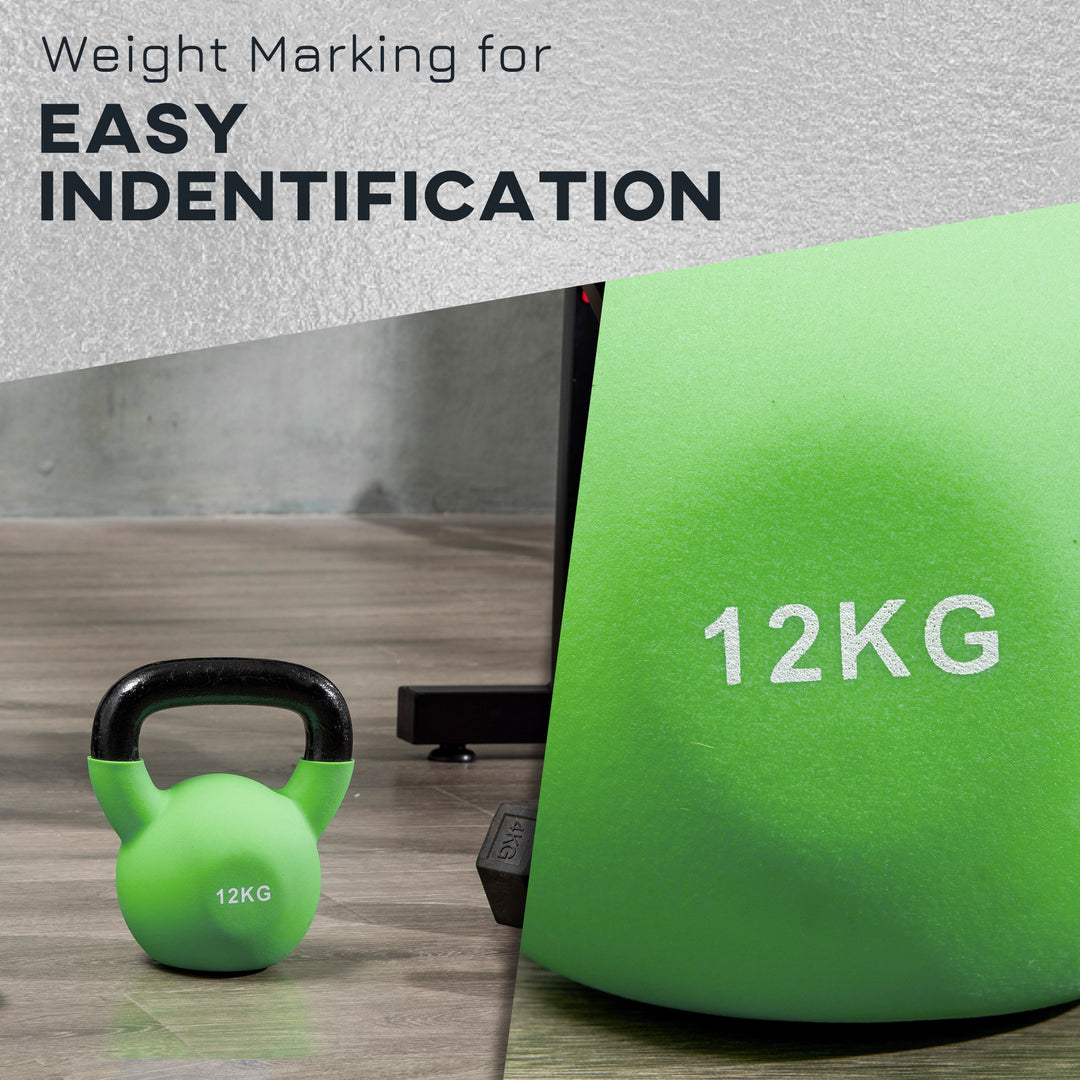 Soft Kettlebell, 12kg Kettle Bell with Non-Slip Handle for Home Gym Weight Lifting and Strength Training, Green