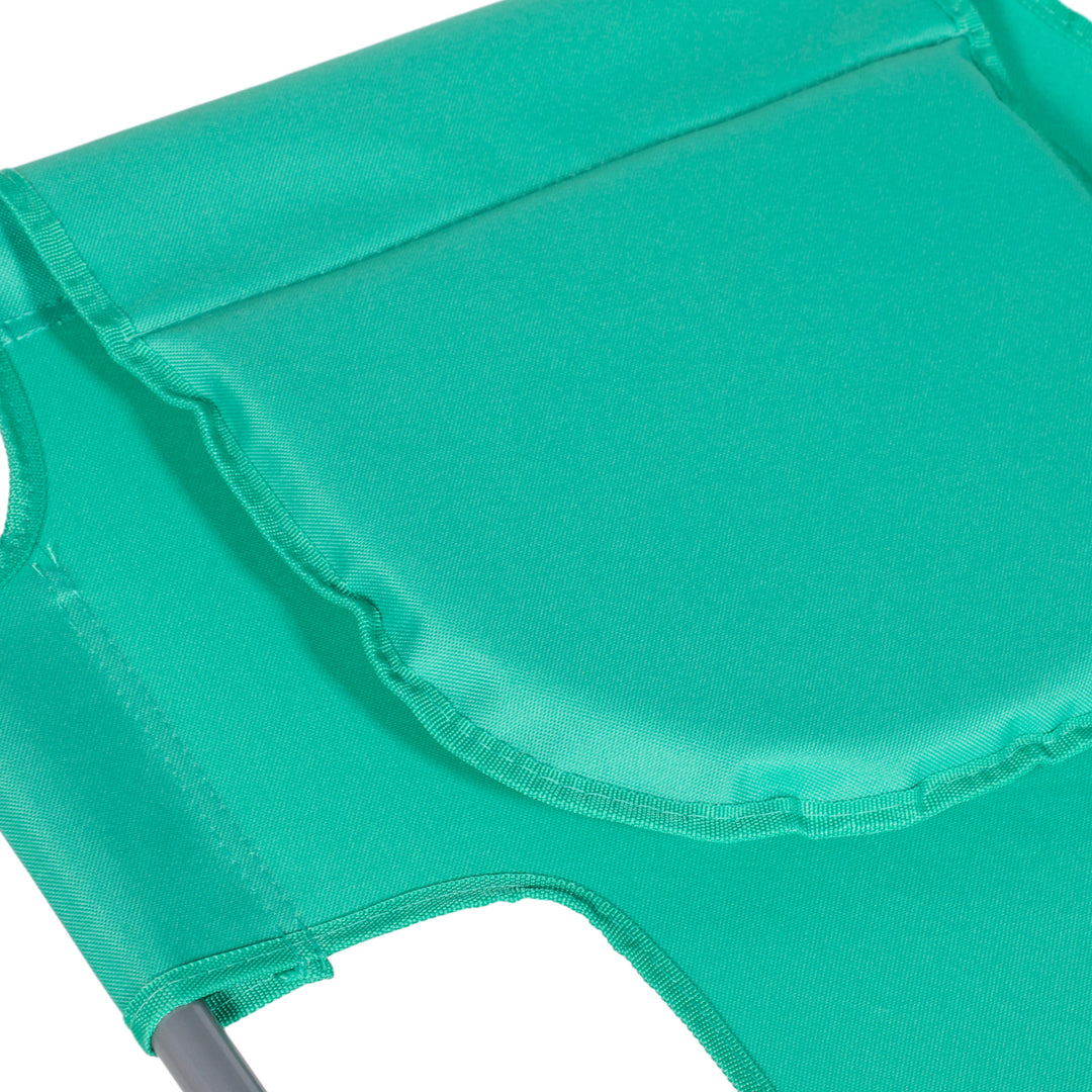 Foldable Sun Lounger with Reading Hole - Green