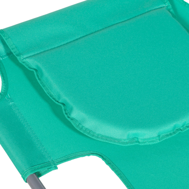 Foldable Sun Lounger with Reading Hole - Green