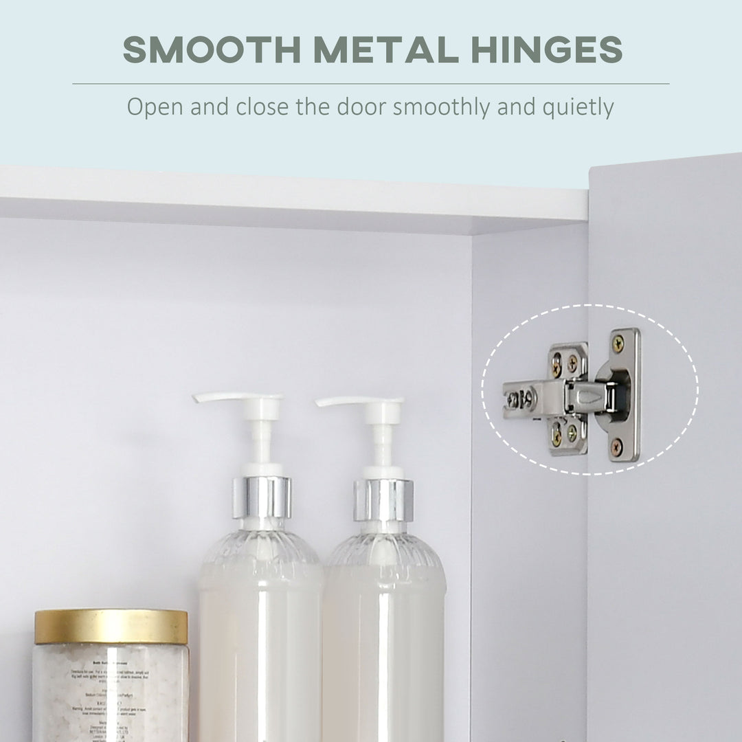 MCL Bathroom Cabinet with Mirror, Wall Mounted Bathroom Mirror Cabinet with Adjustable Shelf, 2 Doors Storage Cupboard, White