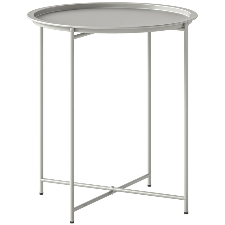 Steel Removable Tray Top Garden Table - White
