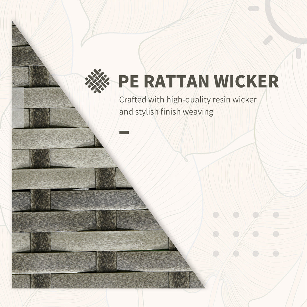 MCL 3 Pieces Rattan Bistro Set, Wicker Garden Furniture Set with Storage Coffee Table and Chairs, Thickened Cushions for Outdoor, Patio, Balcony, Orange