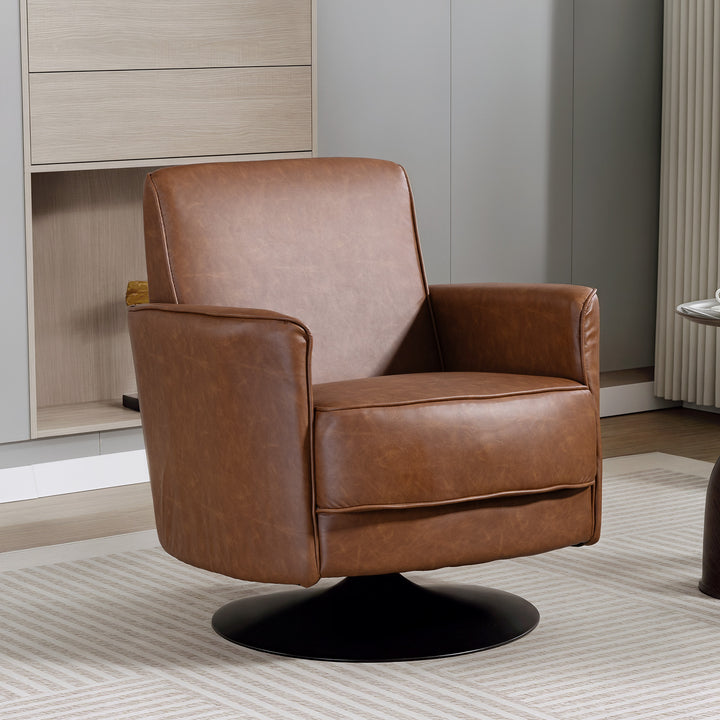 Upholstered Swivel Accent Chair with Thick Padding