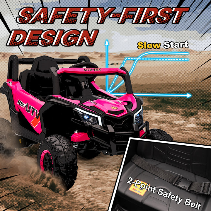 AIYAPLAY 12V Kids Ride On Car with Remote Control, Kids Electric Car with Suspension System, Music, for Kids 3-5 Years, Pink
