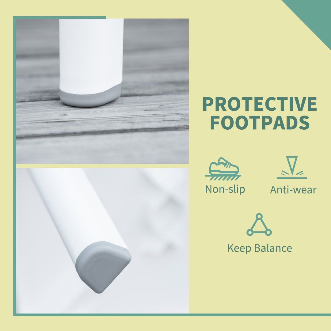 MCL Garden Side Table Plastic Outdoor Square Coffee End Table for Drink Snack, White