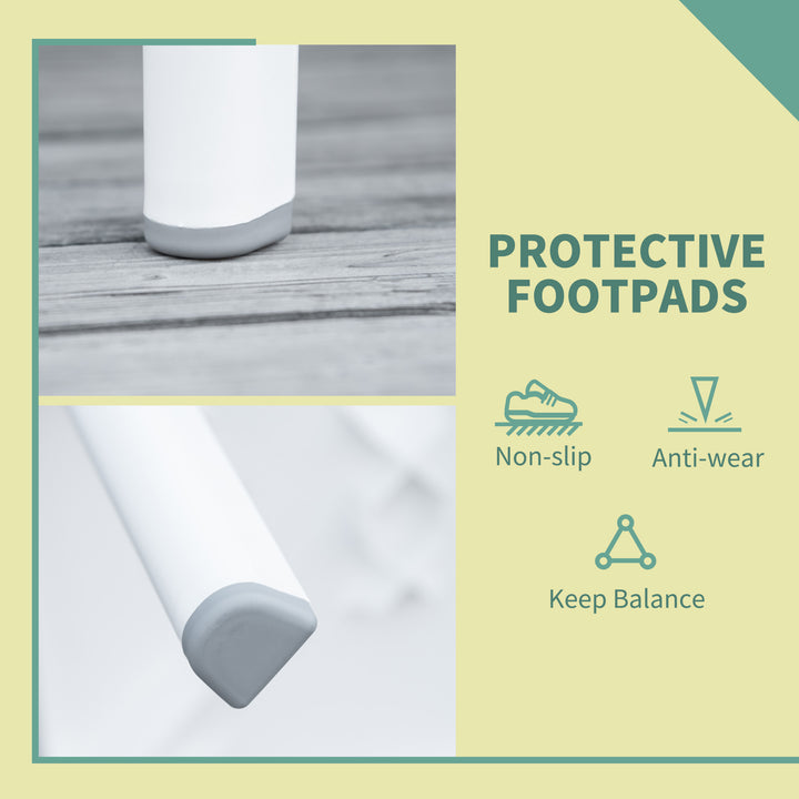 MCL Garden Side Table Plastic Outdoor Square Coffee End Table for Drink Snack, White