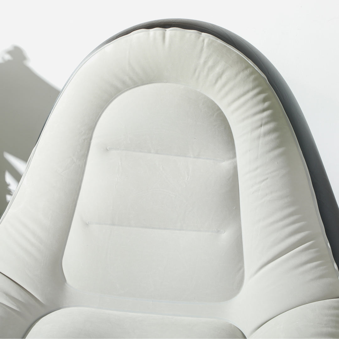 Inflatable Tub Chair and Footstool, Grey