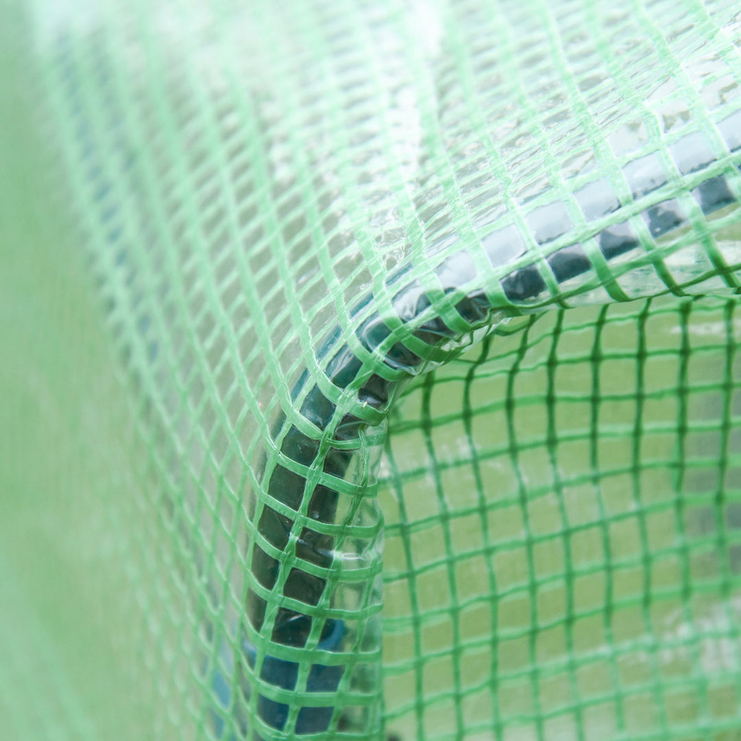 MCL Walk In Tomato Greenhouse Garden Outdoor Mini Greenhouse Flower Planter Steel Frame with Zipped Door & Window, PE Cover, 180 x 100 x 168CM, Green