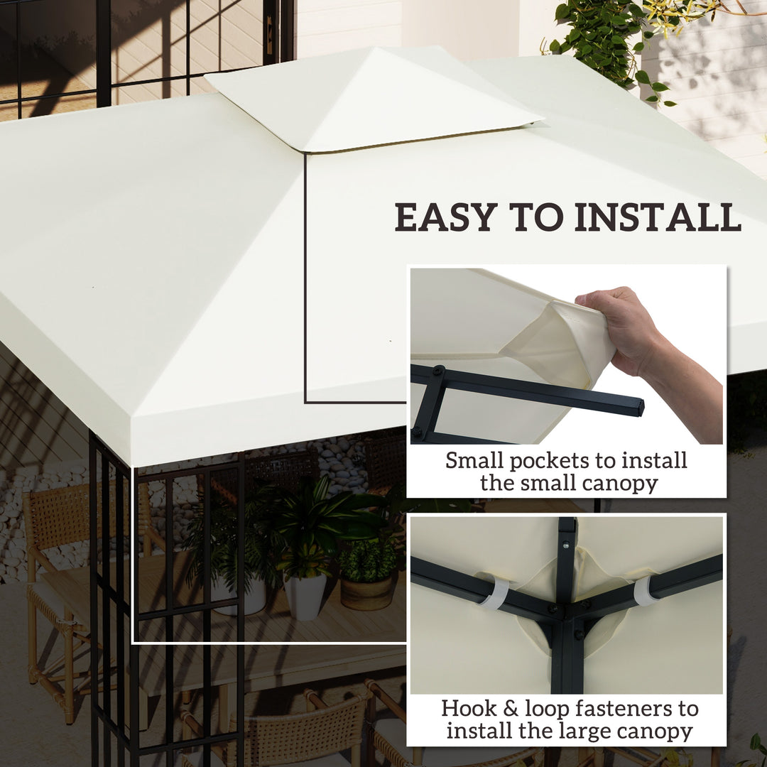Gazebo Replacement Canopy 3x3 m-Cream White
