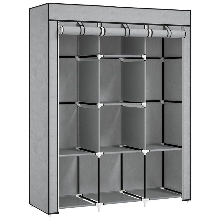 MCL Fabric Wardrobe, with Rails and Shelves - Light Grey