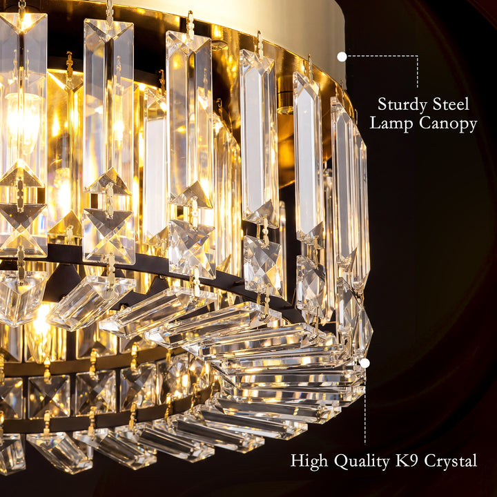 Crystal Chandeliers with 225 Crystal Pendants, 8-Light Ceiling Light f