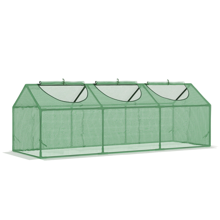 Outsunny Mini Greenhouse, Small Plant Grow House for Outdoor with Durable PE Cover, Observation Windows, 180 x 60 x 60 cm, Green | Aosom UK