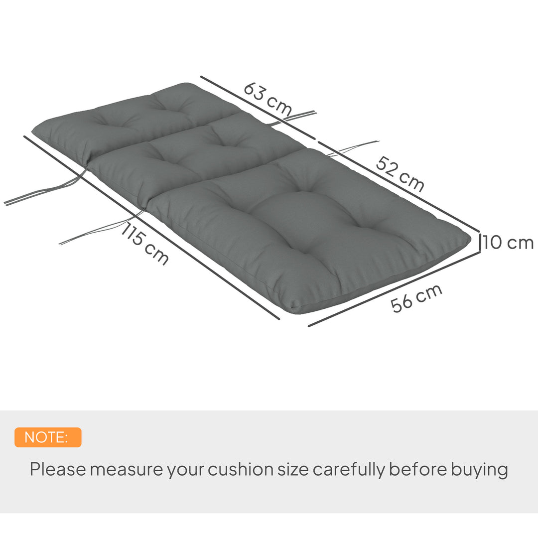 115 x 56cm Rocking Chair Padded Seat Cushion - Light Grey