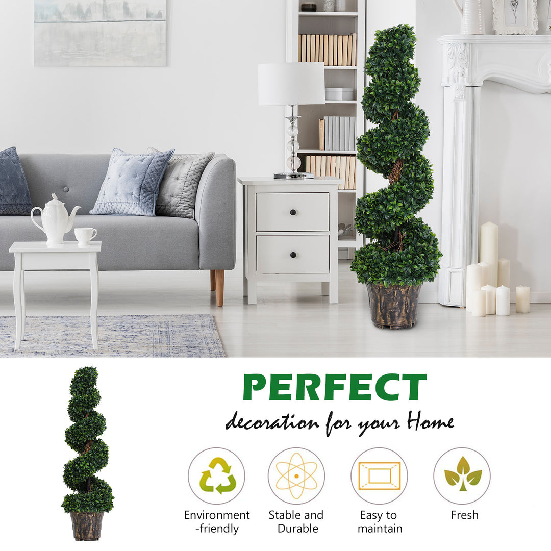 Set of 2 Artificial Plants White Rose Floral in Pot, Fake Plants for Home Indoor Decor, 90cm, Yellow