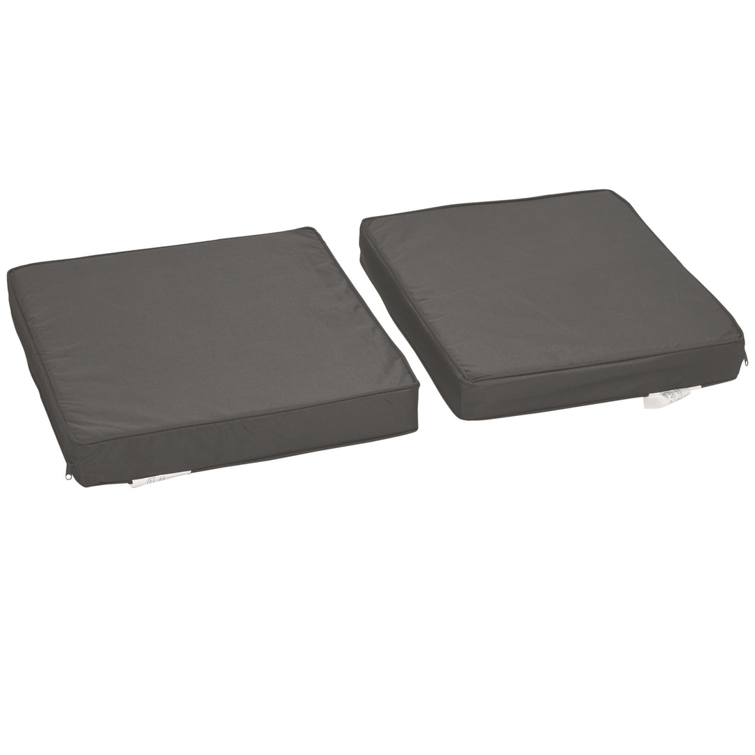 Set of 2 Garden Seat and Back Cushion Set, Replacement Cushions for Outdoor Furniture with Seat Cushion and Back Cushion, Dark Grey