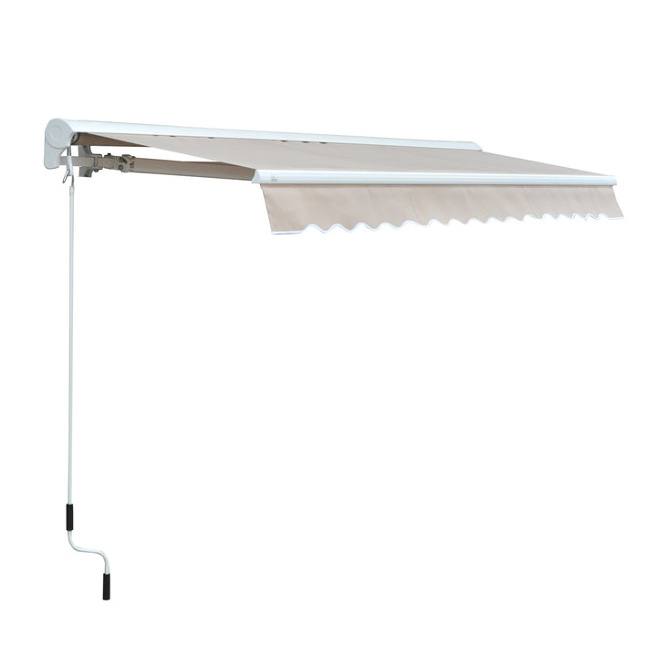 2.95Lx2.5M Retractable Manual/Electric Awning-Cream White/White