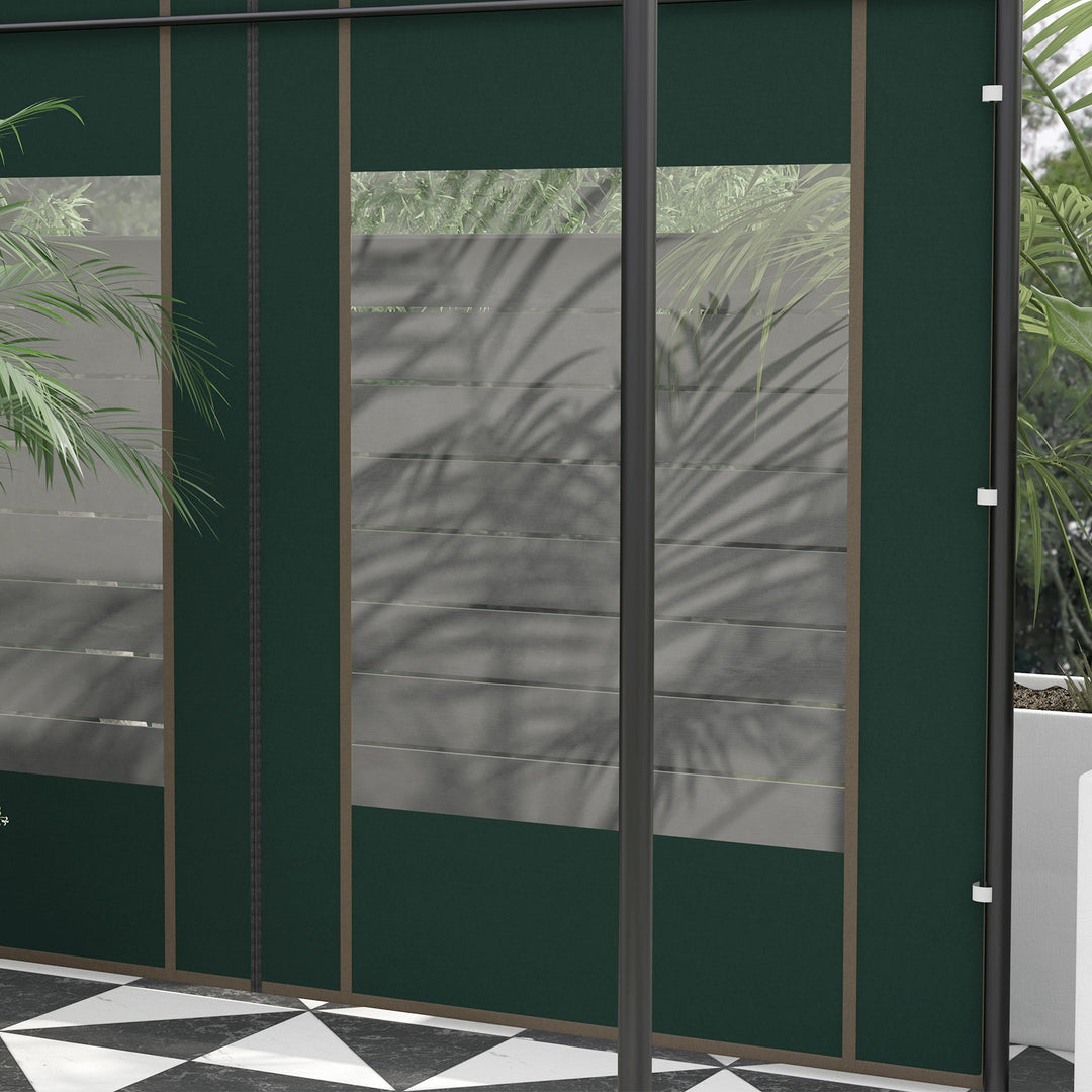 Outsunny Gazebo Side Panels, Replacement Set with Doors and Windows, for 3x3(m) or 3x6m Pop Up Gazebo, Green