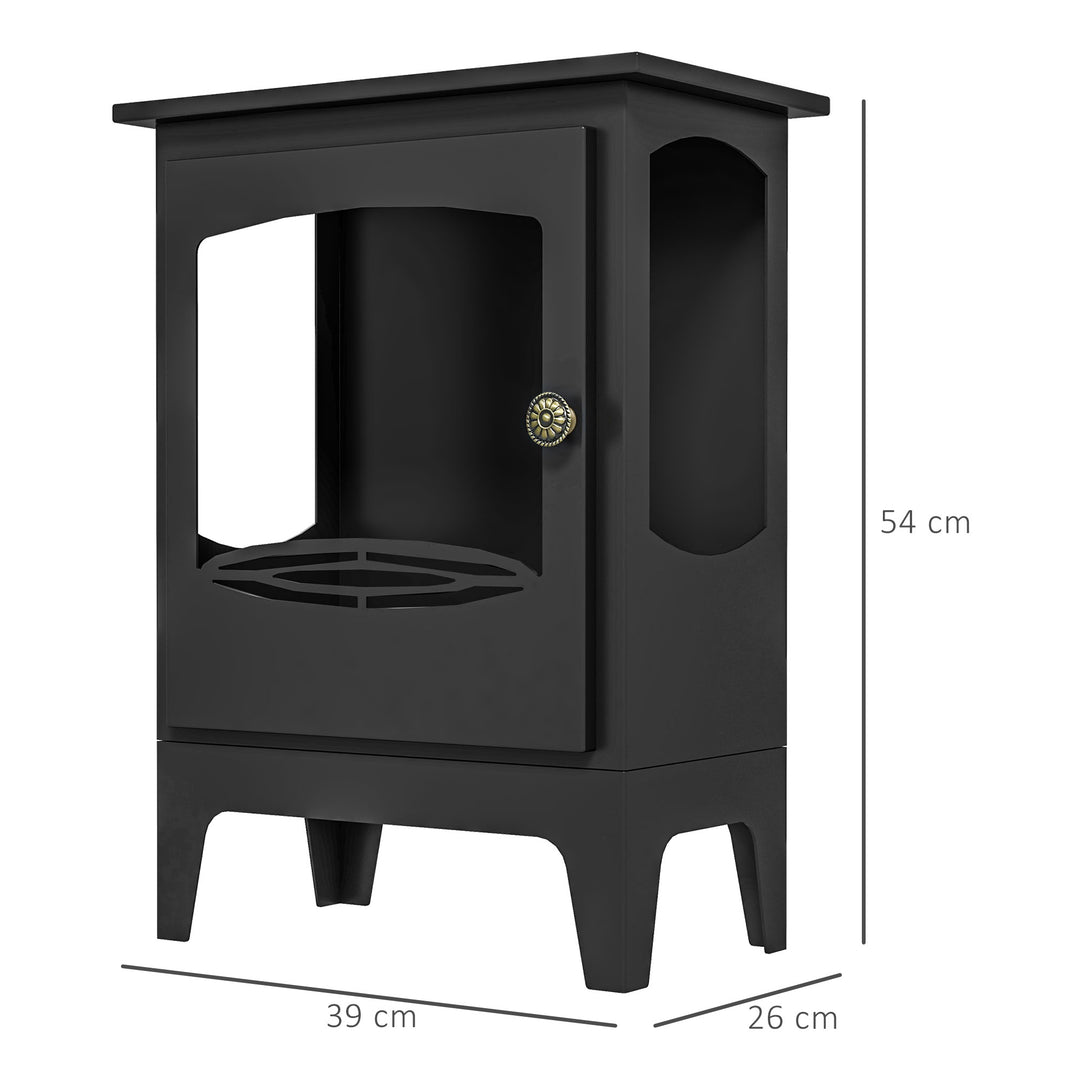 Freestanding Ethanol Fireplace, Steel Bioethanol Fireplace with Stainless Steel Flame Snuffer, 1.2L Tank, 3 Hours Burning Time for Indoor, Black