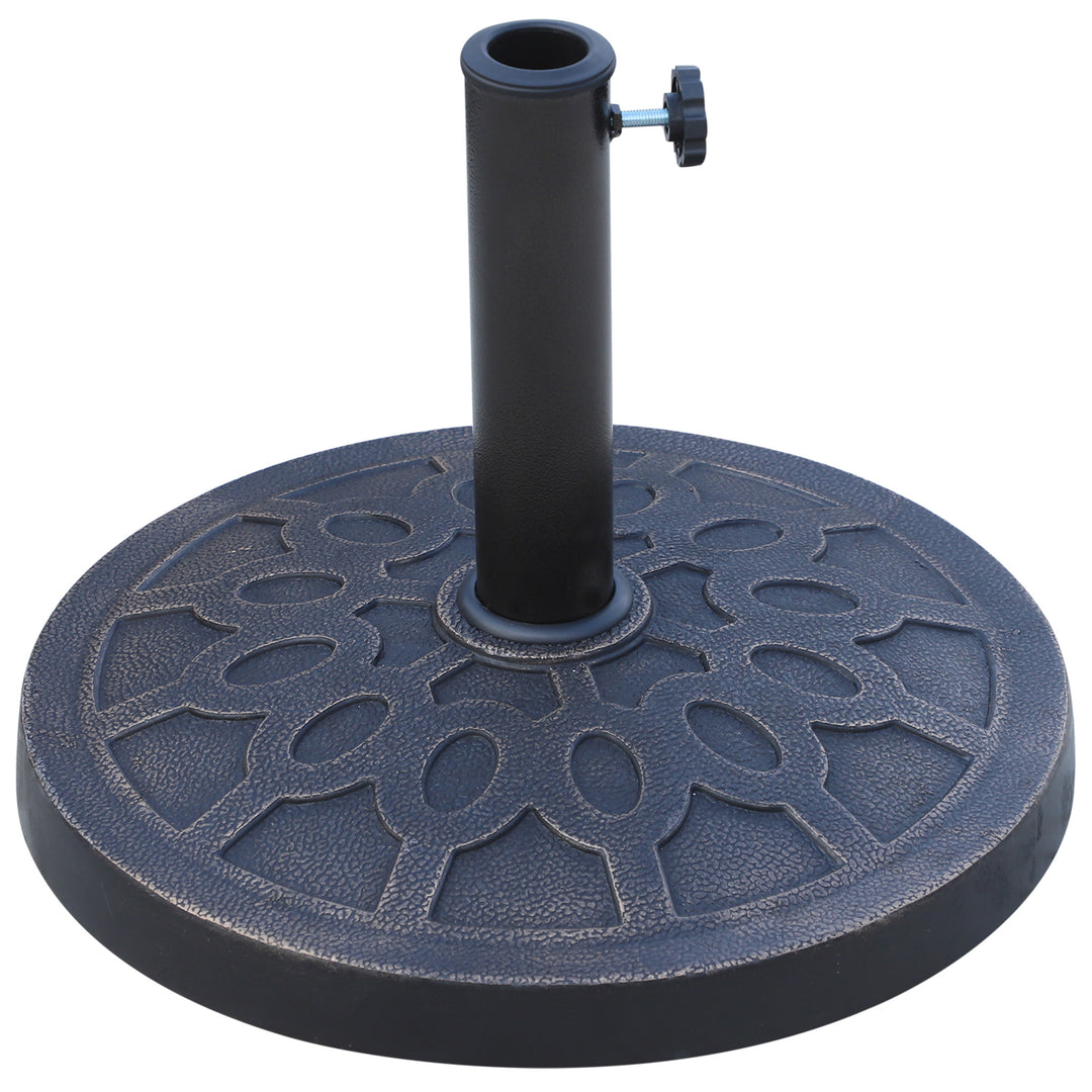 MCL 13kg Resin Umbrella Stand Holder, Garden Parasol Base for 38mm or 48mm Outdoor Umbrella Poles, Bronze Tone