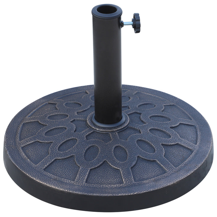 MCL 13kg Resin Umbrella Stand Holder, Garden Parasol Base for 38mm or 48mm Outdoor Umbrella Poles, Bronze Tone