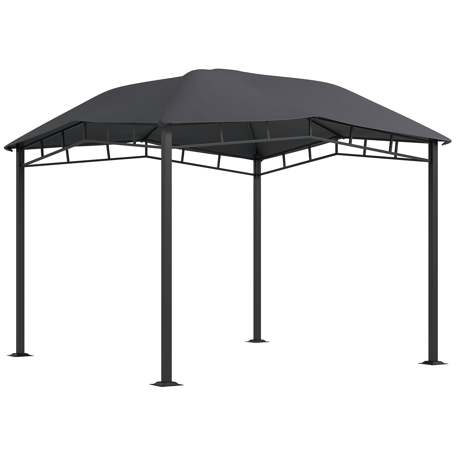 3x3(m) Outdoor Gazebo Garden Gazebo Pavilion Sunshade Canopy Tent with Steel Frame, Grey