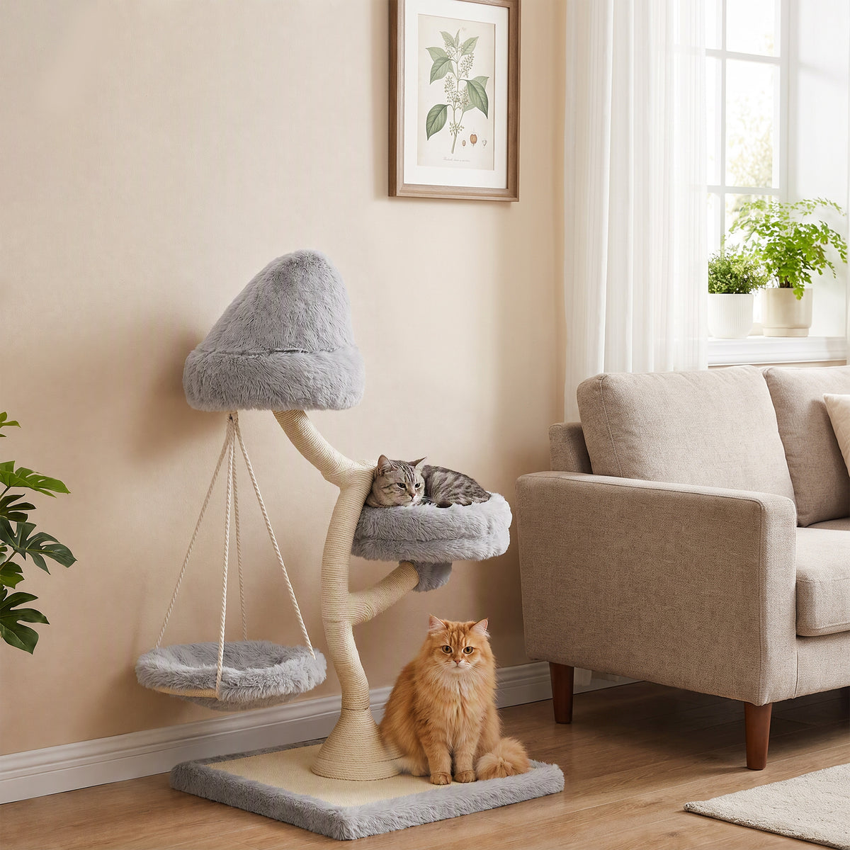 115 cm Modern Cat Tree Tower for Large Cats with Sisal Scratching - view 2