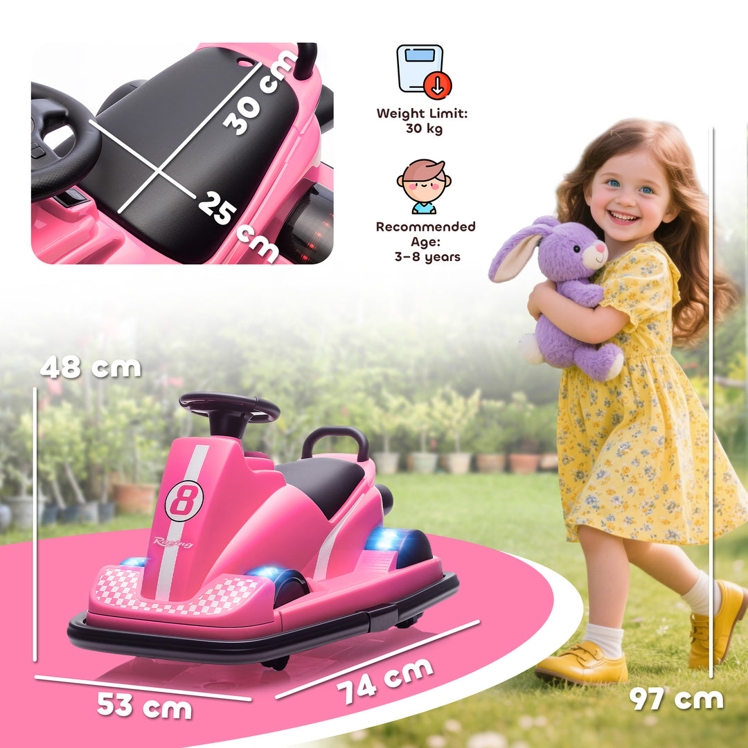 Kids Bumper Car, 360° Rotation Spin Electric Waltzer Car with LED Ligh