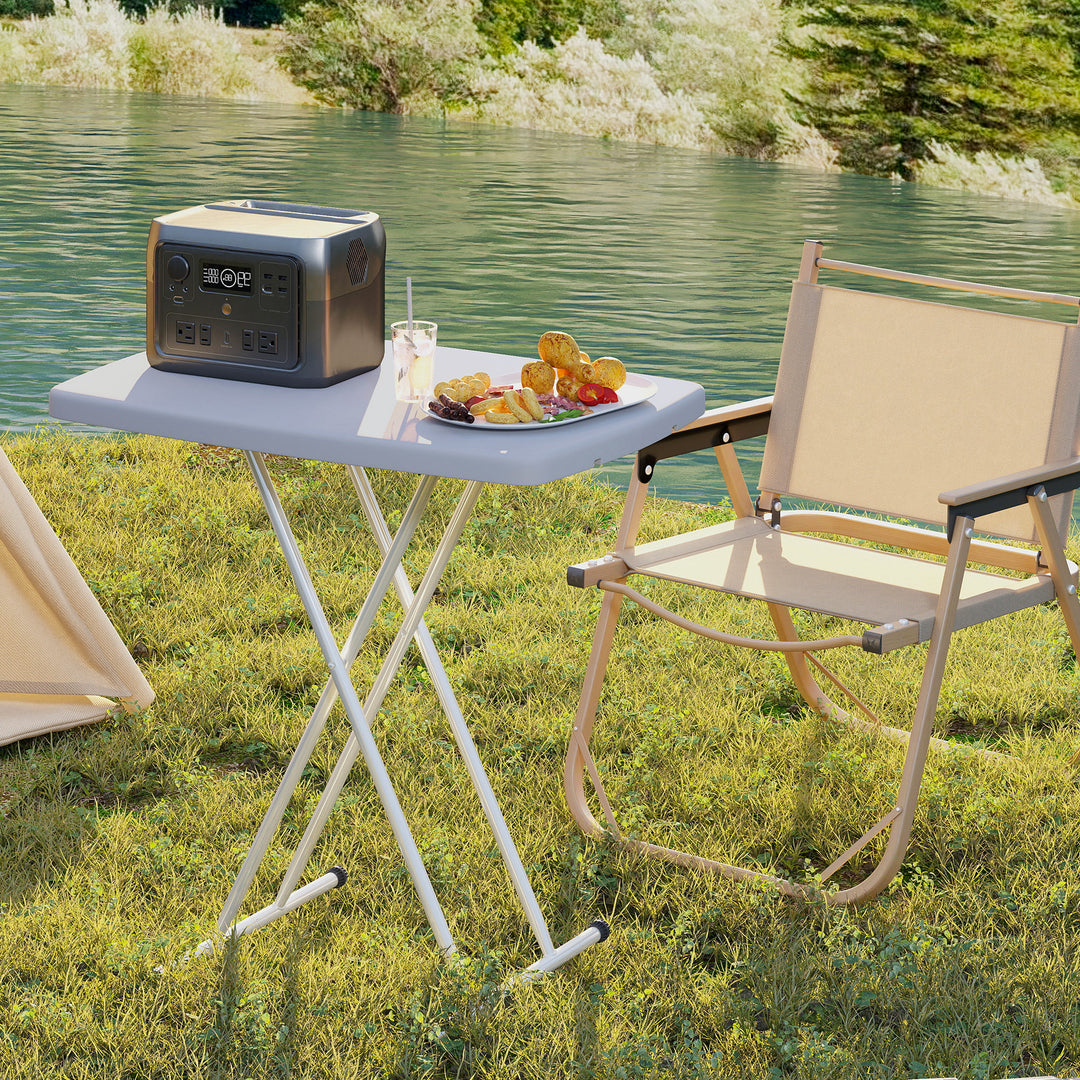 Minimal Folding Outdoor Table - Grey/White