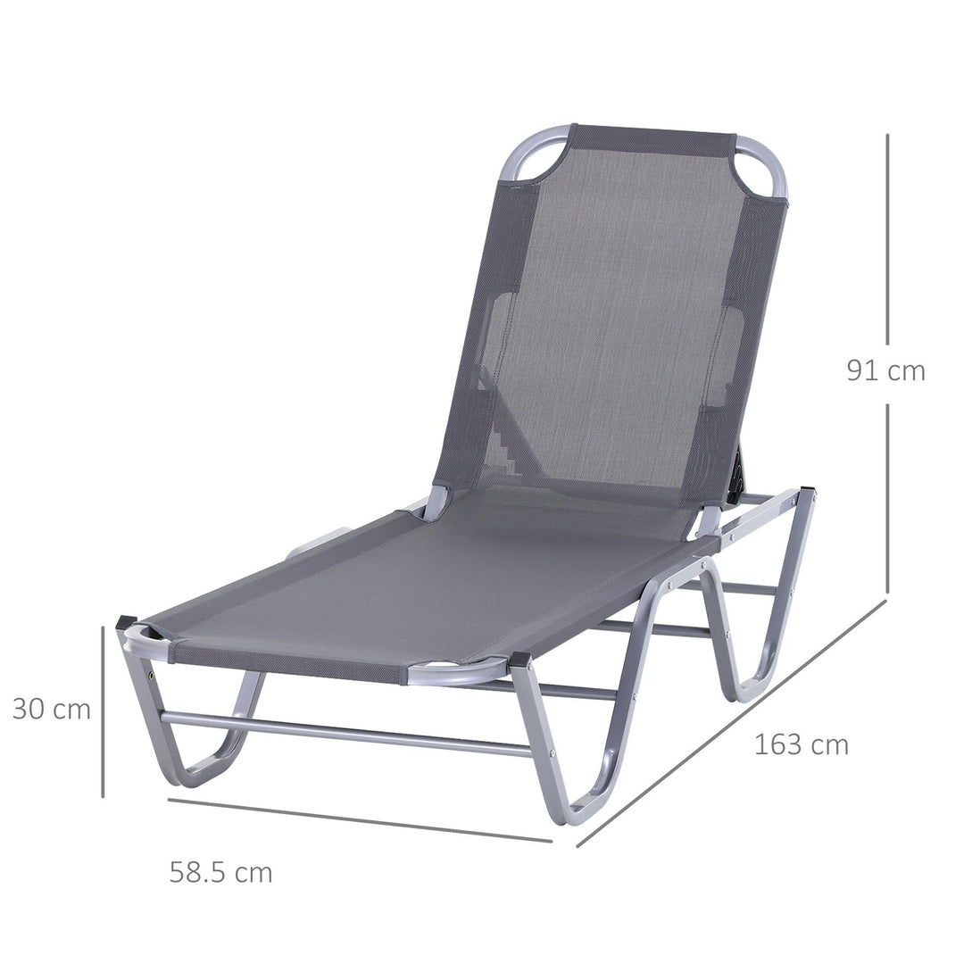 MCL Sun Lounger Relaxer Recliner w/ 5-Position Adjustable Backrest Pool Sun Bathing