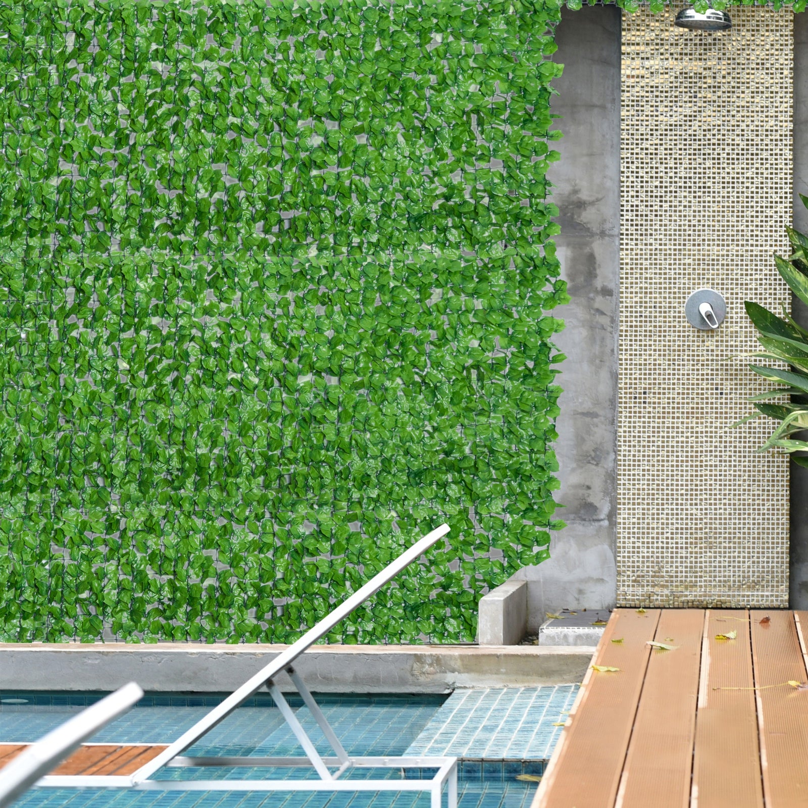 3 x 1m Artificial Leaf Wall - Green