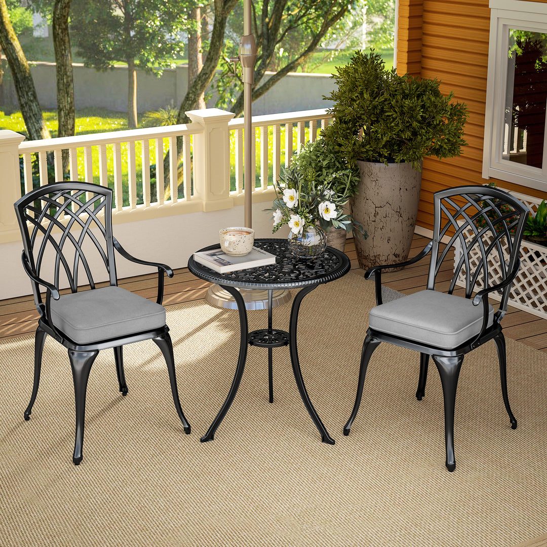 Three-Piece Cast Aluminium Bistro Set - Black