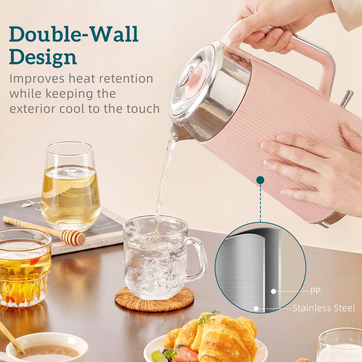 Electric Stainless Steel Kettle and Toaster Set, 3000W 1.7L UK Strix T