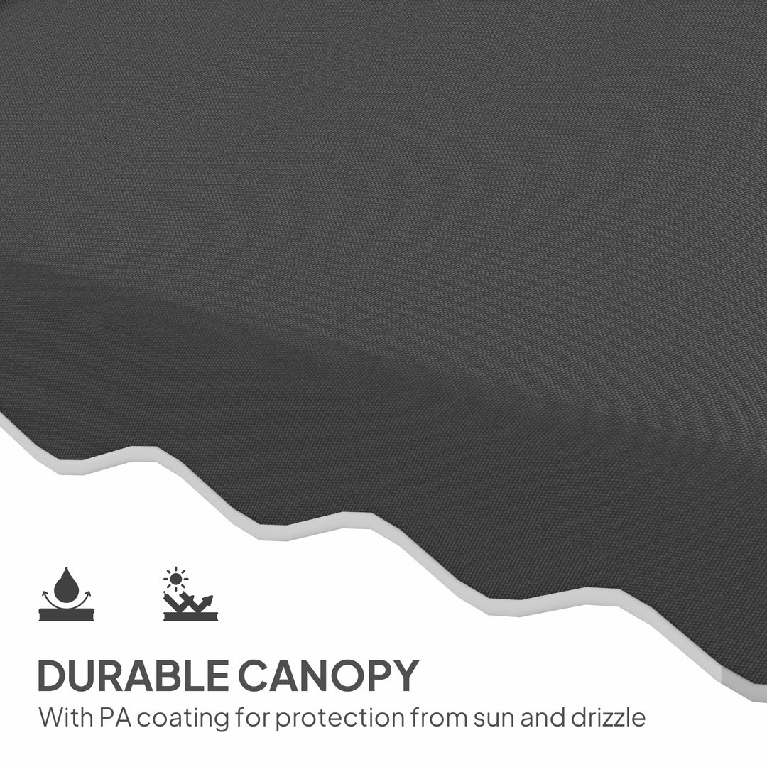 2.5m Cantilever Parasol with Easy Lever, Square Double Top Garden Parasol Umbrella with Ruffles and Cross Base, Overhanging Outdoor Sun Shades, Black