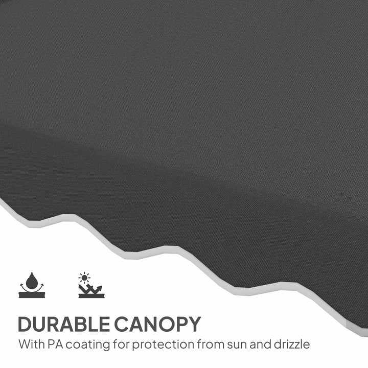 2.5m Cantilever Parasol with Easy Lever, Square Double Top Garden Parasol Umbrella with Ruffles and Cross Base, Overhanging Outdoor Sun Shades, Black