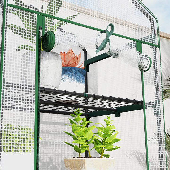 193cm Five Shelf Mini Greenhouse - White